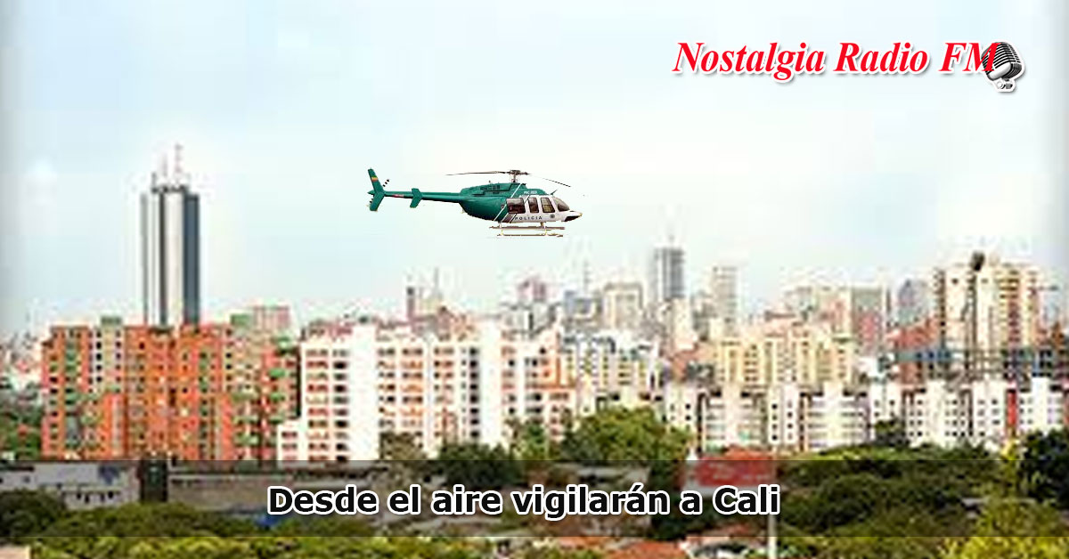 helicoptero volando sobre la ciudad de Cali